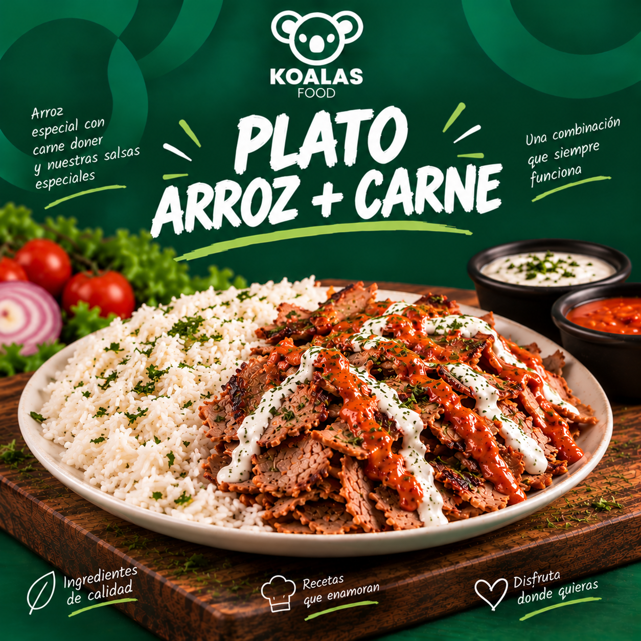 PLATO ARROZ + CARNE