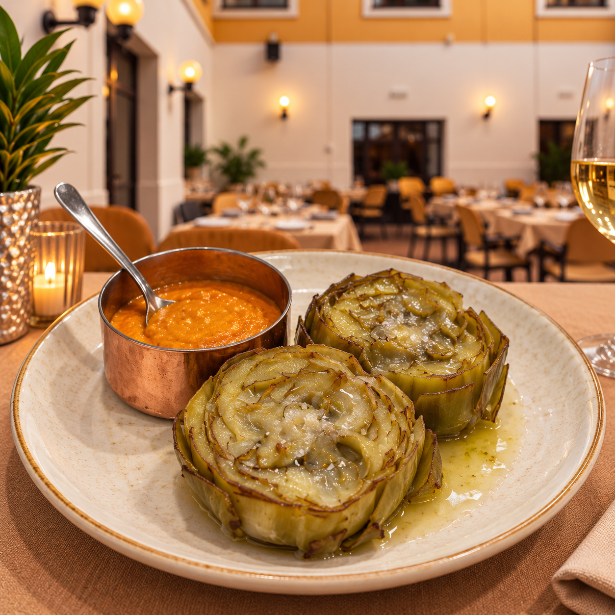 Alcachofa con romesco